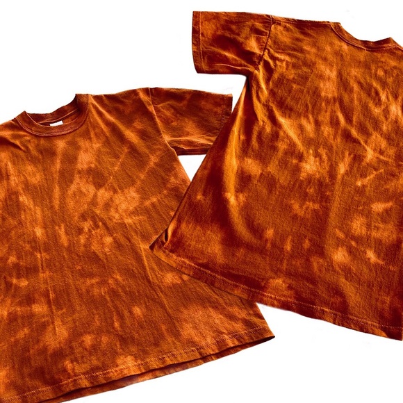 🆕Reverse Tie Dye Custom Made Sweet Orange T-shirt - Picture 4 of 8